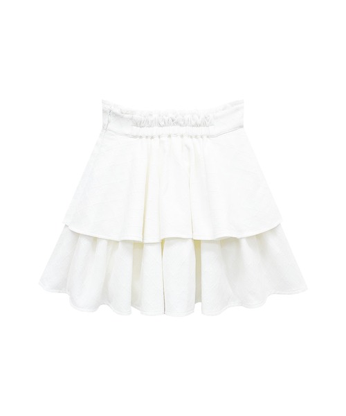 Honey Cinnamon（ハニーシナモン）の「リボンレース2段フレアスカート（スカート・レディース・ホワイト/ブラック・FREE）」の9枚目の写真