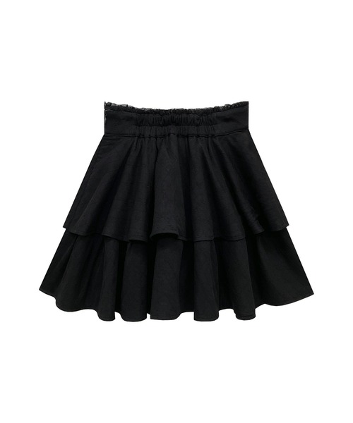 Honey Cinnamon（ハニーシナモン）の「リボンレース2段フレアスカート（スカート・レディース・ホワイト/ブラック・FREE）」の15枚目の写真