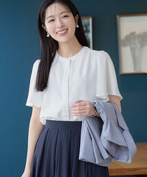 シアーチェックブラウス