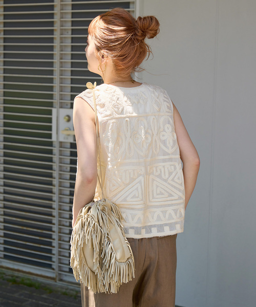 追加》【WEB限定】手洗い可 / メッシュ刺繍ベスト（その他