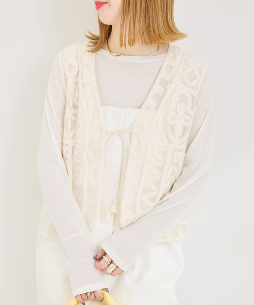 追加》【WEB限定】手洗い可 / メッシュ刺繍ベスト（その他
