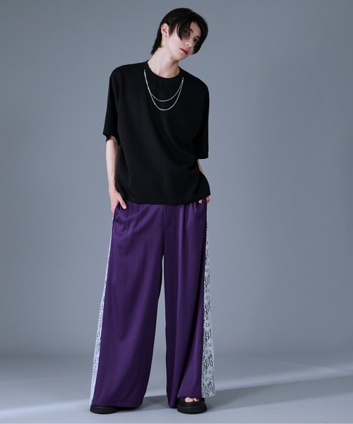 Ellno Loset(エルノロゼット)の「2WAYチェーンネックレスTシャツ(Tシャツ/カットソー・メンズ・ブルーグレー/ブラック/オフホワイト・SMALL/MEDIUM/LARGE)」の4枚目の写真