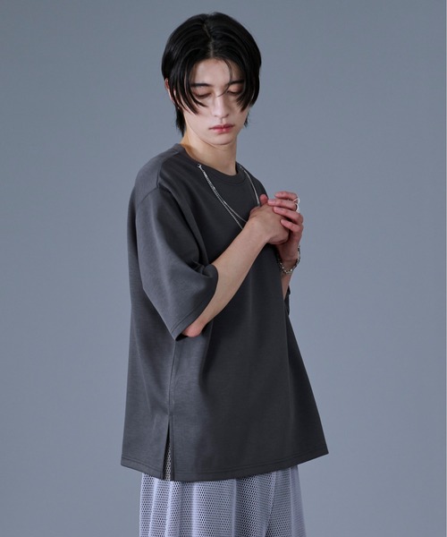 Ellno Loset(エルノロゼット)の「2WAYチェーンネックレスTシャツ(Tシャツ/カットソー・メンズ・ブルーグレー/ブラック/オフホワイト・SMALL/MEDIUM/LARGE)」の14枚目の写真