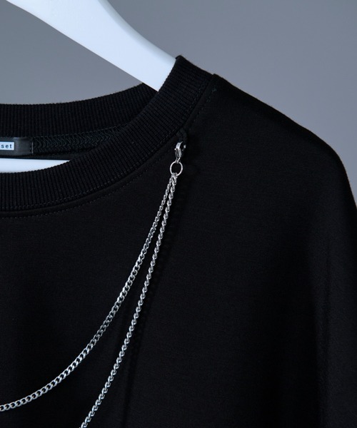 Ellno Loset(エルノロゼット)の「2WAYチェーンネックレスTシャツ(Tシャツ/カットソー・メンズ・ブルーグレー/ブラック/オフホワイト・SMALL/MEDIUM/LARGE)」の22枚目の写真