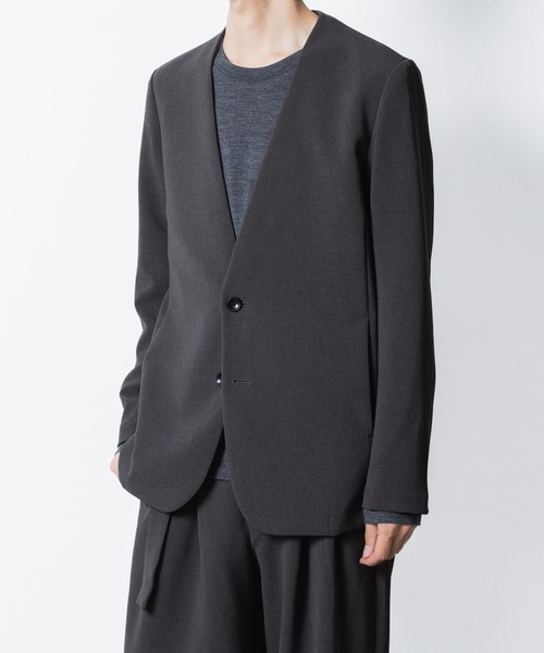 新品未使用！ プラステ ダブルクロスカラーレス セットアップ ノーカラー PE ストレッチダブルクロス カラーレス JKT / PE STRETCH DOUBLE CLOTH