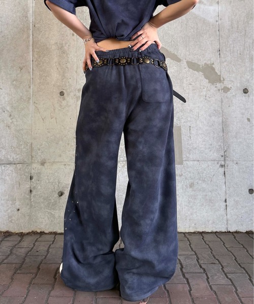 ダート加工スタッズスウェットパンツ