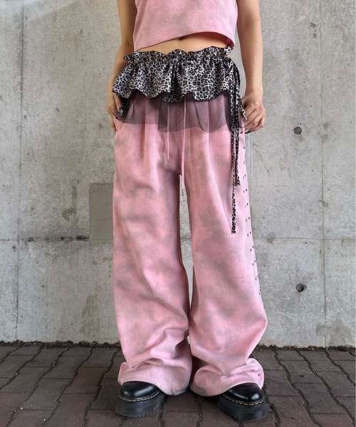 ダート加工スタッズスウェットパンツ（スウェットパンツ