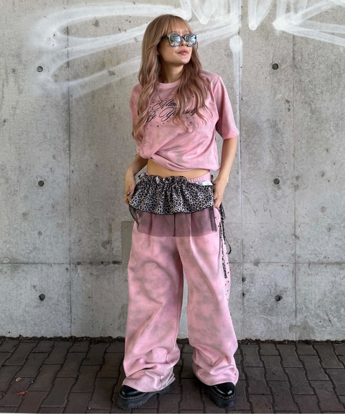 ダート加工スタッズスウェットパンツ