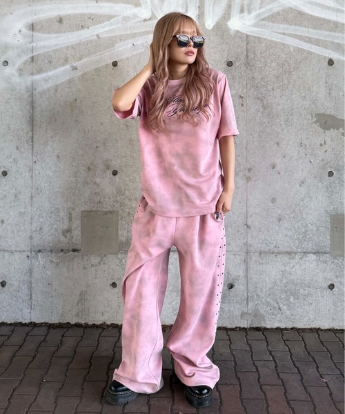 ダート加工スタッズスウェットパンツ