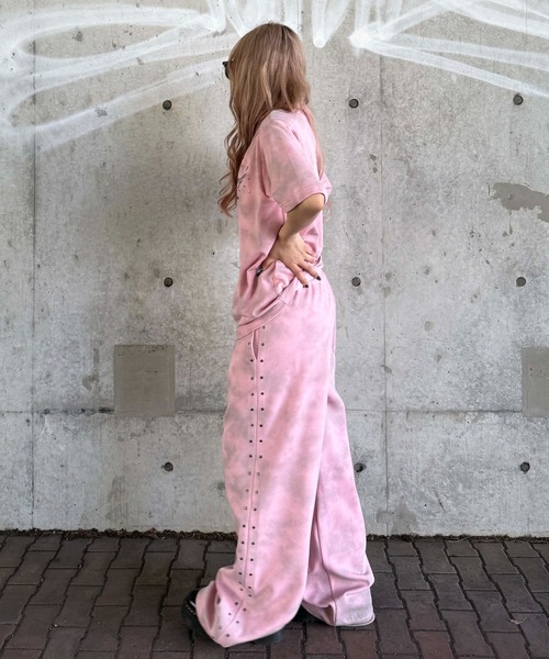 ダート加工スタッズスウェットパンツ