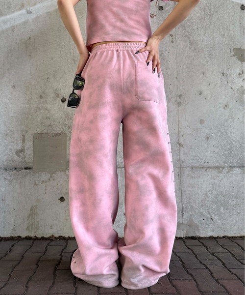 ダート加工スタッズスウェットパンツ（スウェットパンツ