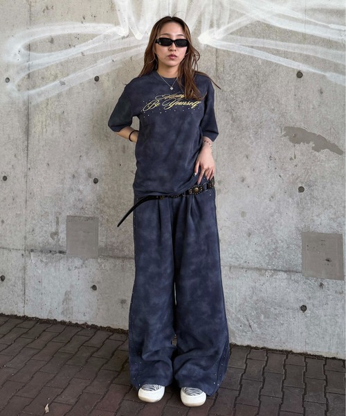 ダート加工スタッズスウェットパンツ（スウェットパンツ