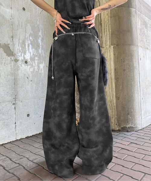 sedacle（セダクル）の「ダート加工スタッズスウェットパンツ（スウェットパンツ・レディース・ブラック/ピンク/ネイビー/ベージュ・SMALL/LARGE/MEDIUM）」の7枚目の写真