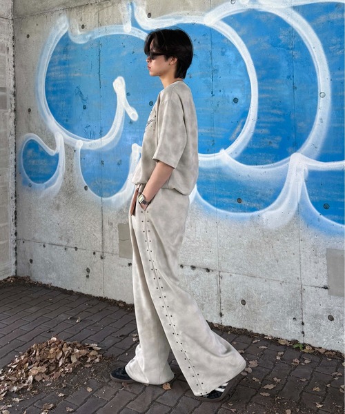 sedacle（セダクル）の「ダート加工スタッズスウェットパンツ（スウェットパンツ・レディース・ブラック/ピンク/ネイビー/ベージュ・SMALL/LARGE/MEDIUM）」の18枚目の写真