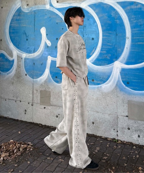 sedacle（セダクル）の「ダート加工スタッズスウェットパンツ（スウェットパンツ・レディース・ブラック/ピンク/ネイビー/ベージュ・SMALL/LARGE/MEDIUM）」の20枚目の写真