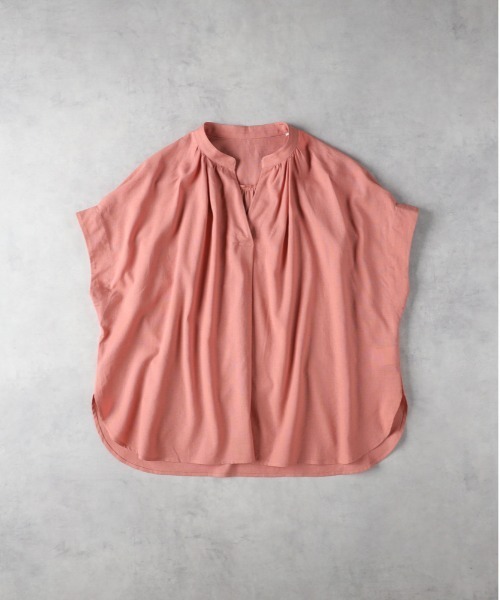 Right-on（ライトオン）の「【HONEYSUCKLE ROSE】リネン混スキッパーブラウス（シャツ/ブラウス・レディース・グリーン/オレンジ/ブラック・M/L）」の15枚目の写真