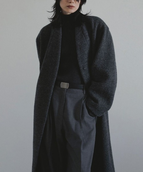 anuke（アンヌーク）の「anuke Collarless Cocoon Coat カラーレス