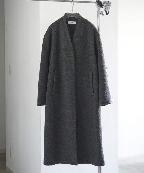 セール】anuke Collarless Cocoon Coat カラーレスコクーンコート