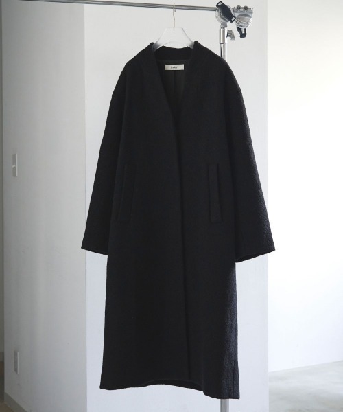 anuke（アンヌーク）の「anuke Collarless Cocoon Coat カラーレス