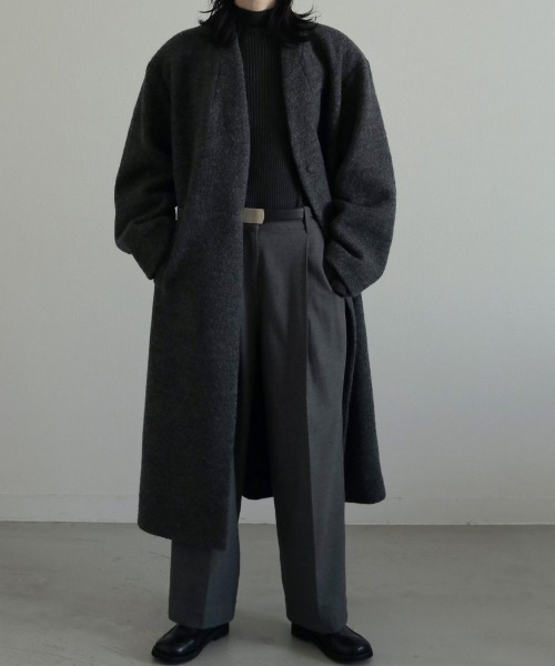 セール】anuke Collarless Cocoon Coat カラーレスコクーンコート