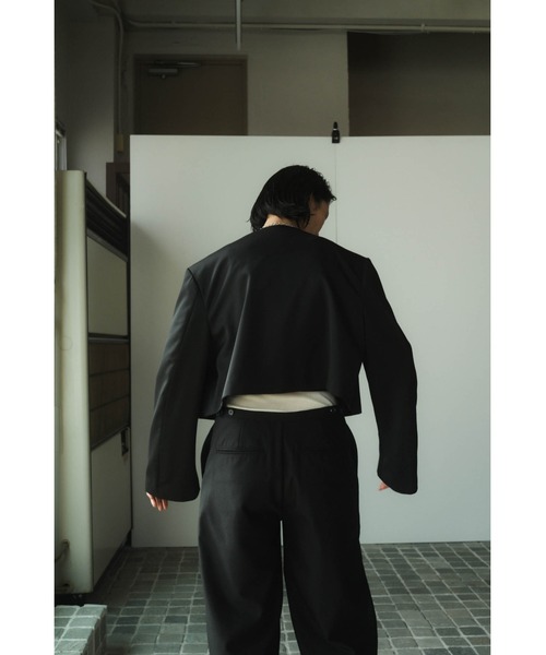 knuth Marf collarless jacket ブラック collarless jacket/black | KNUTH MARF