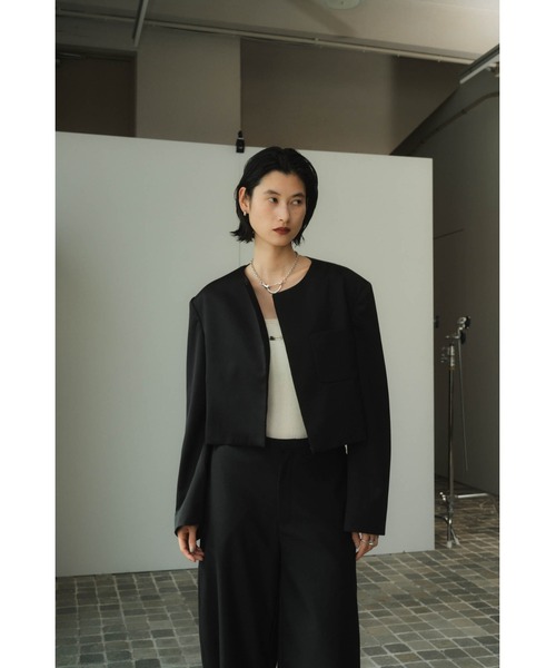 Knuth Marf（クヌースマーフ）の「collarless jacket（テーラードジャケット・レディース・ブラック・SMALL）」の7枚目の写真