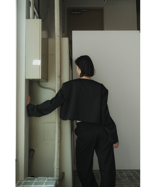 knuth Marf collarless jacket ブラック collarless jacket/black | KNUTH MARF