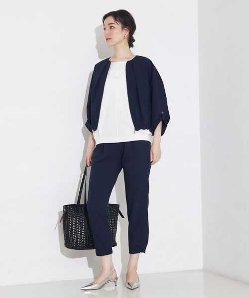 qualite(カリテ)の「シアサッカーテーパードパンツ(その他パンツ・レディース・ベージュ/ネイビー・36/38)」の16枚目の写真