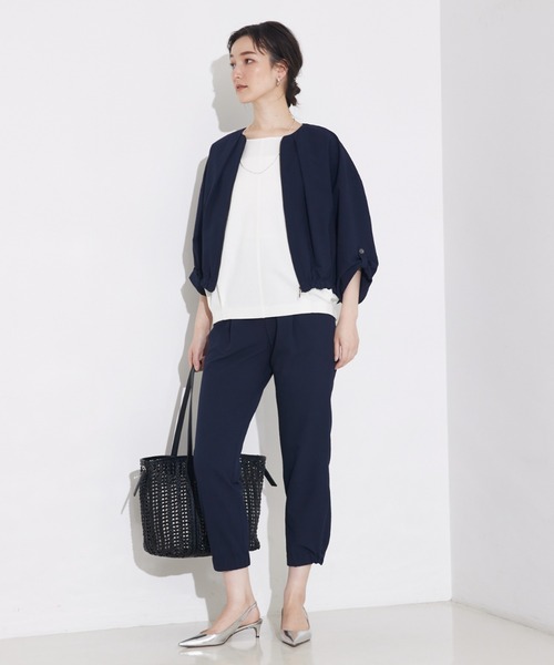 qualite(カリテ)の「シアサッカーテーパードパンツ(その他パンツ・レディース・ベージュ/ネイビー・36/38)」の22枚目の写真