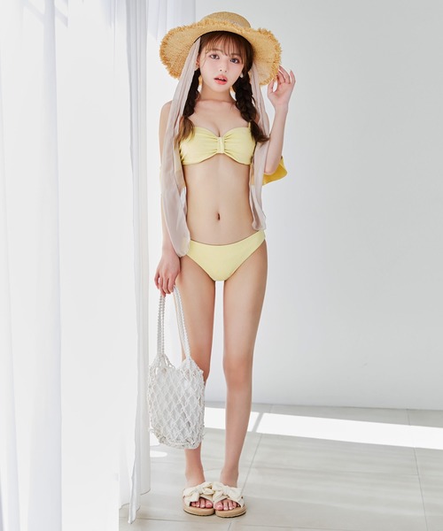 オフショルダーフリルビキニ ビジューオフショルダーフリルビキニ 2点セット【ビキニ】【水着