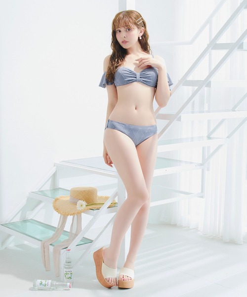 ビジューオフショルダーフリルビキニ 2点セット【ビキニ】【水着