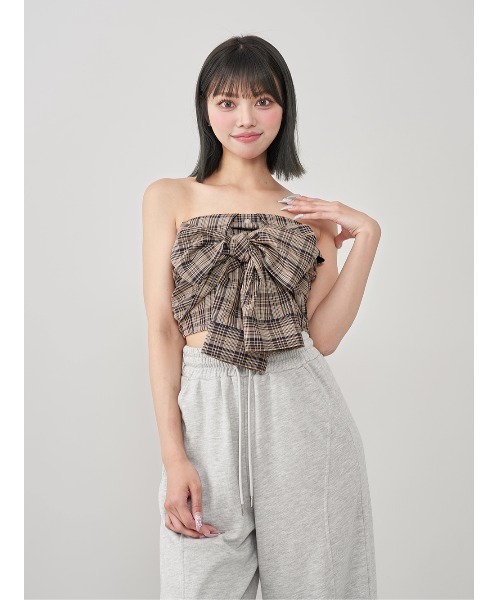 Darich(ダーリッチ)の「タータンチェックリボンベアトップ(その他 Darich(ダーリッチ)の「タータンチェックリボンベアトップ(その他