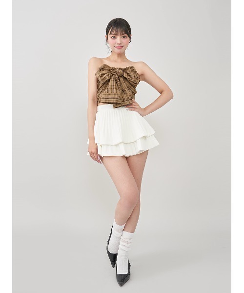 タータンチェックリボンベアトップ（その他トップス）｜Darich