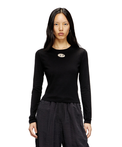 DIESEL（ディーゼル）の「ウィメンズ 長袖Tシャツ T-UNCUTIE-LONG-LS-OD（Tシャツ/カットソー・レディース・ホワイト/ブラック・X-SMALL/X-LARGE/LARGE/SMALL/MEDIUM）」の9枚目の写真