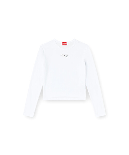 新品DIESEL リブ編み長袖Tシャツ DIESEL（ディーゼル）の「レディース 長袖トップス リブ アイ