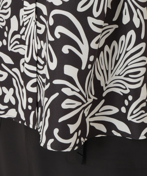 NANO universe（ナノユニバース）の「ボタニカルプリントノースリーブフレアブラウス(セットアップ可)（シャツ/ブラウス・レディース・ブラック/ブラウン/ベージュ・FREE）」の15枚目の写真