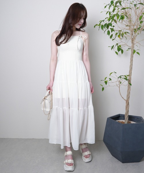 ティアードフレアキャミワンピース LIP SERVICE LIP SERVICE（リップサービス）｜ ティアードフレアキャミ