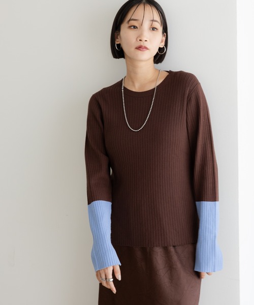 LOWRYS FARM(ローリーズファーム)の「12GハイショクスリーブLS 451465(ニット/セーター・レディース・レッド/ブラウン/ブラック/アイボリー/ネイビー/グレー・FREE)」の4枚目の写真