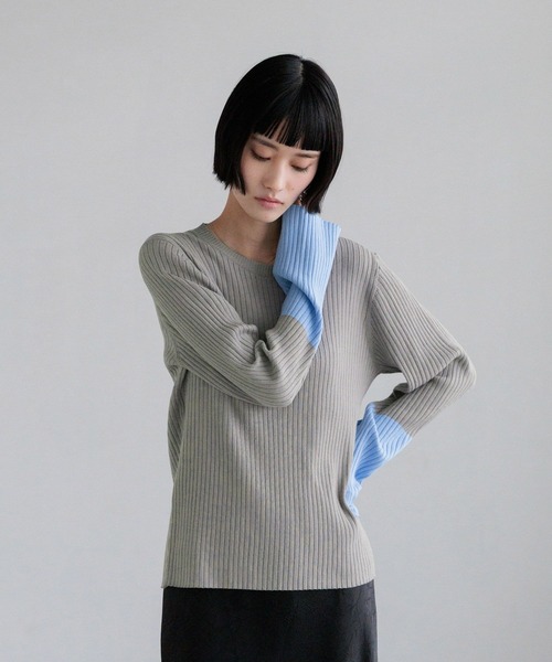 LOWRYS FARM(ローリーズファーム)の「12GハイショクスリーブLS 451465(ニット/セーター・レディース・レッド/ブラウン/ブラック/アイボリー/ネイビー/グレー・FREE)」の3枚目の写真