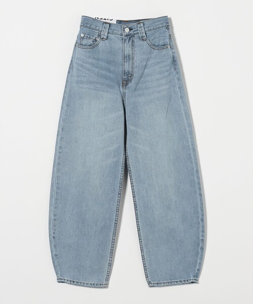 momo バルーンデニム ワイドテーパードバルーンクロップドデニムパンツ(10oz DENIM