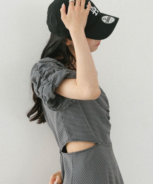 Heather（ヘザー）の「アシメカットアウトワンピース（半袖） 575258（ワンピース・レディース・オフホワイト/ブラック系その他・S/M）」の10枚目の写真