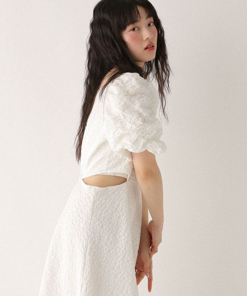 Heather（ヘザー）の「アシメカットアウトワンピース（半袖） 575258（ワンピース・レディース・オフホワイト/ブラック系その他・S/M）」の18枚目の写真