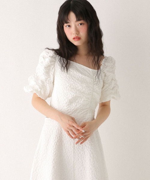 Heather（ヘザー）の「アシメカットアウトワンピース（半袖） 575258（ワンピース・レディース・オフホワイト/ブラック系その他・S/M）」の19枚目の写真