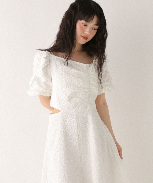 Heather（ヘザー）の「アシメカットアウトワンピース（半袖） 575258（ワンピース・レディース・オフホワイト/ブラック系その他・S/M）」の20枚目の写真