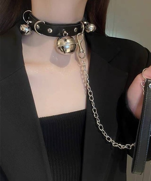鈴付き チョーカー 首輪 リードチェーン cula1196（チョーカー