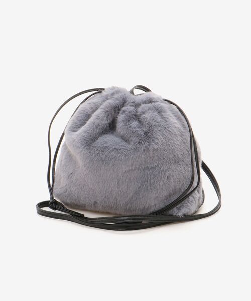 le.coeur blanc(ルクールブラン)の「《WEB限定アイテム》エコファー巾着BAG(ショルダーバッグ・レディース・ベージュ/ベージュ系その他2/グレー・FREE)」の20枚目の写真