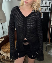 SHAGGIE | 【ViVi掲載】裾スリット透かしフリルカーディガン(カーディガン/ボレロ)