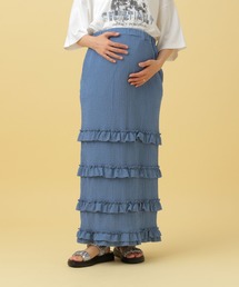 LEPSIM | 【産前・産後対応】マタニティ／フリルティアードスカート2　498026(マタニティウェア/グッズ)