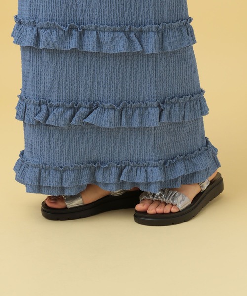 LEPSIM(レプシィム)の「【産前・産後対応】マタニティ/フリルティアードスカート2 498026(マタニティウェア/グッズ・レディース・ブラック/アイボリー/ブルー・FREE)」の18枚目の写真