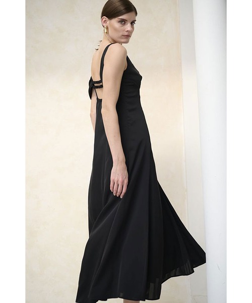 Estella.K(エステラケー)の「Gloria Dress ドレープナローラインドレス(ワンピース・レディース・オレンジ/ライトベージュ/ブラック・FREE)」の8枚目の写真